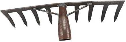 Yardenfun 1 Petit Râteau de Jardinage Outil de Déchaumage pour Nettoyer l'herbe Morte Râteau en Acier Gris Foncé pour Pelouses