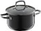 WMF Fusiontec Essential Kochtopf klein 16 cm Glasdeckel, Fleischtopf Induktion, 2,0l, kleiner Topf Kochtopf klein, High-Tech Keramik, kratzfest, unbeschichtet, schwarz, Made in Germany