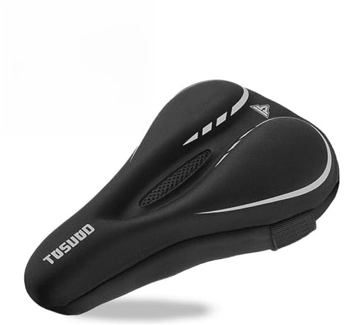 TOSUOD Bike Seat Cover Gel Padded Bicycle Seat Cover for Men Women Narrow Bike Seat Cushion Comfort Foma Bicycle Seat Cushion for Outdoor & Indoor(11x7)