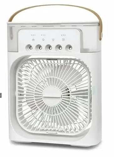 Mini Climatiseur 3 en 1 Portable,Ventilateur à 3 vitesses,Refroidissement par Eau, LED,Refroidisseur,Brumisateur, Réglage de l'Air, pour le Bureau