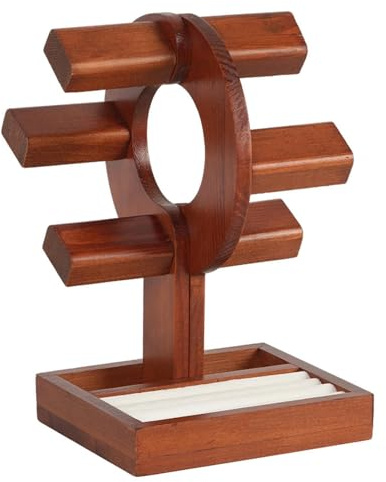 Supporto per orologi, espositore per gioielli, supporto per braccialetti da scrivania, organizer per orologi e gioielli in legno per orologi, braccialetti e in camera da letto, soggiorno o