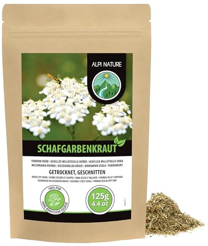 Alpi Nature Achillée Millefeuille Tisane 125g, Herbe d'Achillée Millefeuille Séchée et Coupée