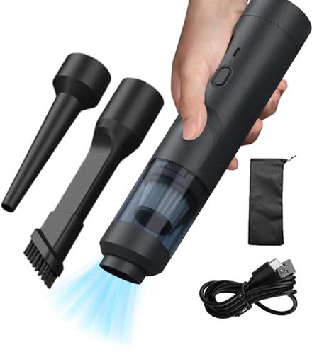 Salyeeluly Aspiradora De Coche Inalámbrica,19000Pa Aspirador Recargable De Mano con Función Sopladora,4 En 1 para Hogar - para Polvo Pelo Mascotas Alfombra Automóvil Camión Hogar Oficina