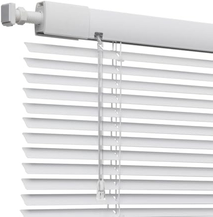 AJTXCSFOQL Tenda Veneziana Senza Fori 55 68 75 80 98 102 116 165 180 200, 25mm Veneziane in Alluminio, Persiane visibilità, Protezione dalla Luce e ai Raggi solari, Kit di Montaggio Incluso(Bianco)