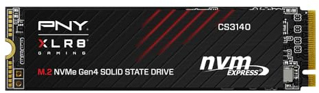PNY XLR8 CS3140 M.2 NVMe Gen4 x4 Internal Solid State Drive (SSD) 1TB, Lesegeschwindigkeit bis zu 7500 MB/s, Schreibgeschwindigkeit bis zu 5650 MB/s