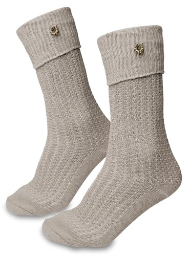 Steigenhöfer Manufaktur Chaussettes traditionnelles pour homme et femme - Chaussettes longues classiques en coton - Motif torsadé - Pour la fête de la bière - Pour hommes et femmes, Anthracite avec