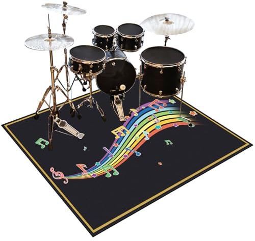 Drum Rug Non-Slip Drum Carpet Electronic Drum Mat Soundproof Drum Blanket Rectangle 210 x 180 cm Drum Piano Carpets Drum Rugs Mats Soundproof Rugs for Home Instrument Practice & Stage Performances