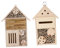 ifundom 2 Piezas Cabaña De Madera para Abejas Casa Hábitat De Jardín Decoración De Colmena Nido Colmena De Madera Sala De Abejas De Madera Adorno De Cabina Cabaña De Abeja Colgante