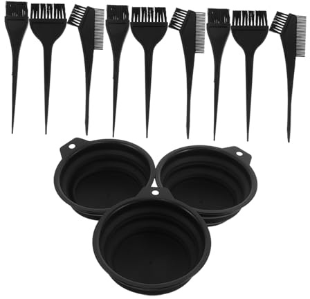 Beaupretty 3 Sets Professional Hair Dye Kit Hairdressing Tools with Foldable Mixing Color Bowls Portable Comb and Brush for Home and Salon Use Spill-resistant Space-saving Design for Vibrant