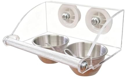Sharplace Mangeoire pour Cage à Oiseaux, Bol à Eau et Nourriture, Double Acier Inoxydable, Support pour cacatoès, perruches, Oiseaux de Petite et Moyenne