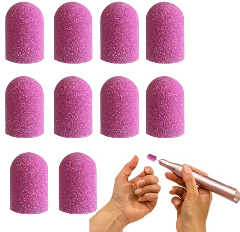 HAYGEM 10 st nagelslipspets, 13 mm Emeri-spets, lila, poleringslock, nagelpolish, lämplig för nagelvård, pedikyr och nagelmodellering