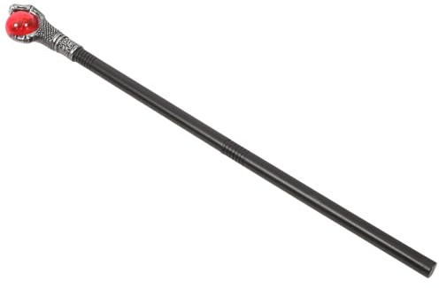 Ciieeo Baguette de Cosplay 78 CM en Alliage Couleur Argenté Ancien Griffe d'aigle et Boule Rouge Accessoire pour Halloween Fête et Costume pour Garçon et Filles et Adultes