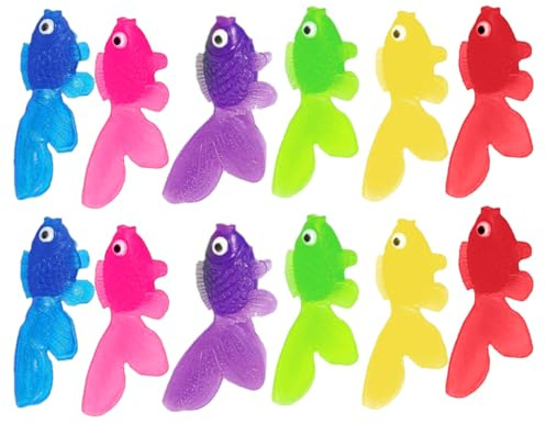 Poissons artificiels Mobiles, 12 Pièces, étirable Flottant en Caoutchouc Souple, Simulation pour Enfants Jouets de Bain, Décoration de réservoir de Poisson Artificiel, Ornements Miniatures d'aquarium