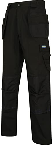 Goodyear Arbetskläder GYPNT003 herr multi & hölster ficka knädyna arbete säkerhet lastbyxor byxor, svart, 32W/31L