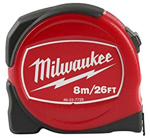 MILWAUKEE Flexómetro 8m / 26ft x 25mm métrica/Imperial - Tape Measure S8-26/25-1pc