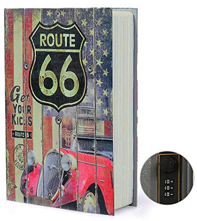 Coffre-fort caché en forme de livre de diversion de petite taille avec serrure à combinaison/clé (66 routes, à combinaison)