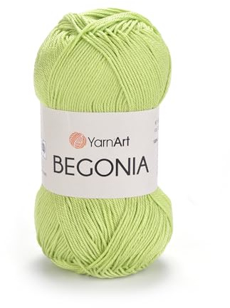 YarnArt Begonia 100% Cotton, Pure Premium Soft Cotton for Knitting Crochet and Amigurumi, Shiny Colors 1.76 Oz (50g) / 185 Yrds (169m) (5352)