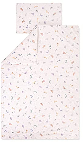 Julius Zöllner Biancheria da letto in jersey per bambini, 100 x 135 + 40 x 60 cm, set da 2 pezzi, copripiumino e federa, 100% jersey di cotone, con chiusura lampo, standard 100 by OEKO-TEX, Little