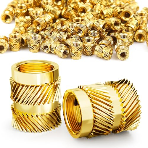 Ziamzra Insertos Roscados M2.5x4x3.5 Unidades de Rosca 100 Piezas Tuercas Moleteadas M2.5 Rosca Hembra Tuercas Roscadas Latón para Embutir en Piezas Impresión 3D Ultrasonido Calentamiento
