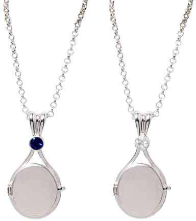 Cinsersr H2o Plötzlich Meerjungfrau Muschel Kette 2 Stück Zirkon Medaillenanhänger Mit Meerjungfrauenmelodie Meerjungfrauenmuschel Anhänger Für Teenager Mädchen (Weiß Blau)