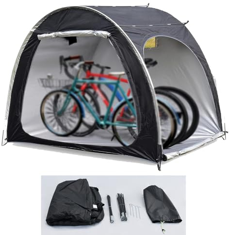 Abri de Rangement extérieur imperméable pour vélo, Tente de vélo avec Plancher Accessoire extérieur, Housse de Rangement d'outils de Jardin,210×150×165cm