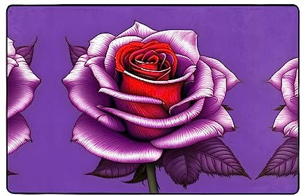 WZYWHJ Teppiche, Wohnzimmer-Fußmatten, Läufer, rutschfest, Kinderzimmermatte, Spielteppich, 152,4 x 99,1 cm, Fuchsia-Rose bedruckt