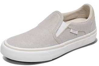 Vans Women's Asher Deluxe Slip-On Shoe | Comfortable Sneakers for Fashion, Walking & Everyday Wear, Summer Canvas Taupe, 7.5