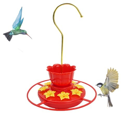Distribuidor Para Pájaros Colibríes Suspendable Para Al Aire Libre - Dispensador De Alimentos Para Pájaros Salvajes | Decoración Al Aire Libre En Forma De 8 Puertos Anti Hormigas Abejas Para Atraer