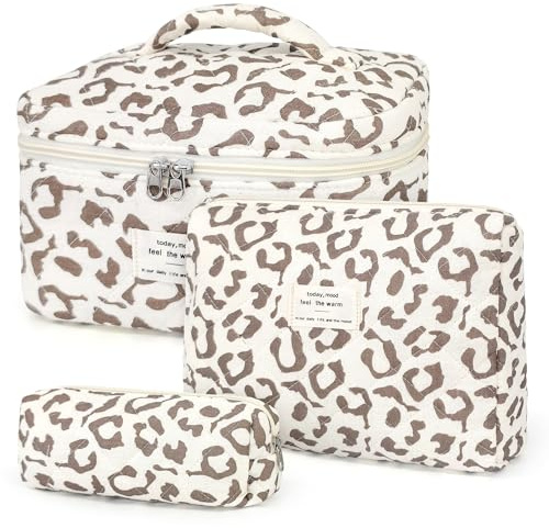 YMIFEEY Set di 3 trousse da viaggio per cosmetici, borsa da toilette da donna, piccola e grande, borsa per il trucco, borsa da viaggio, borsa per cosmetici, organizer per bellezza per donne