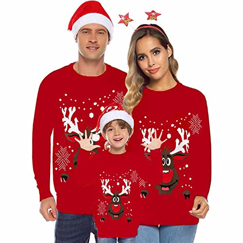 Genérico Sudaderas Navideñas Familiares Suéter Feo Sudaderas Navideñas Camiseta Sudadera Navidad Familia Mujer Hombre Niño Niña Ropa Navideña03