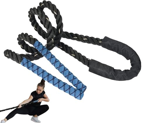 Tungt hopprep för män, viktning av träningsrep, styrketräning, skidor - 2,5 cm bärbar kroppsformande hopprekvisita för fitnessutrustning i hemmet, muskelträning
