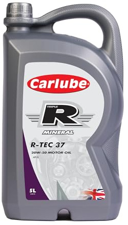 Carlube Triple R 20W-50 API SL/CF Olio Motore Minerale R-TEC 37 5L