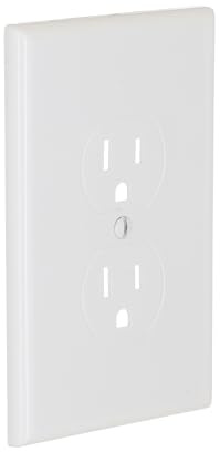 TayMac 2520W MASQUE White 1-Gang Duplex Jumbo Electrical Outlet Cover Wall Plate, Replaces Old Wall Plate for Electric Outlet, Home Improvement Essential, White, 1-Pack