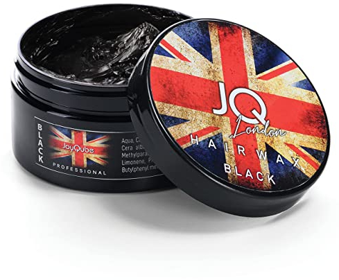 JoyQube Cera Colorata Professionale , per Uomo, BLACK Tenuta media per tutti i tipi di Capelli brizzolatieffetto Coprente Profumata Modellante Made in Italy 100ml