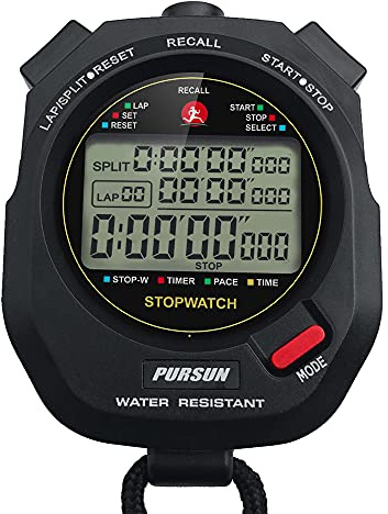 Professional Stopwatch Timer for Sports 100 Lap Stopwatch Digital Sports Stopwatch with Countdown Timer 100 Lap Memory 0.001 Second Timing Water Resistant