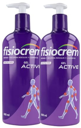 Pack 2x FISIOCREM GEL ACTIVE | 600ml | Preparación Músculos y Ligamentos | Vida cotidiana o ejercicio físico | Crema Masaje | Melaleuca, Árnica, Hypericum Perforatum, Calendula | Formato familiar