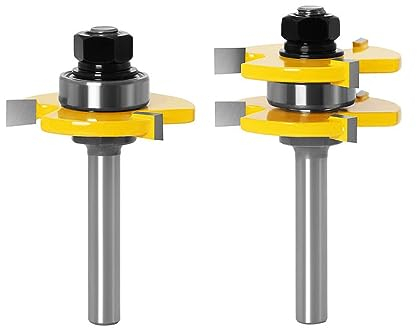 Bestgle Juego de fresas ranuradas de 8 mm para fresas y ranuras, juego de 3 dientes en forma de T, puntas de carpintería, fresas para el hogar y bricolaje