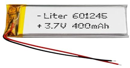 Battery 601245 LiPo 3.7V 400mAh 1.48Wh 1S 5C Liter Energy Battery for Electronics Rechargeable Portable Phone Smartwatch video light GPS - Not compatible for Radio Control 47x12x6mm (400mAh|601245)