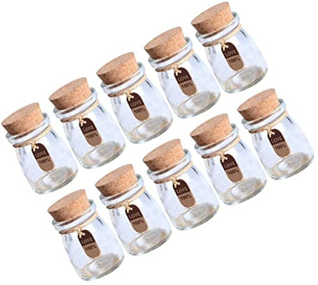 Cabilock Barattolo Di Da 100 Ml Con Coperchio Bottiglia Dei Desideri Bomboniera Per Matrimonio Set Di 10 Bottiglie Per E Farmacia