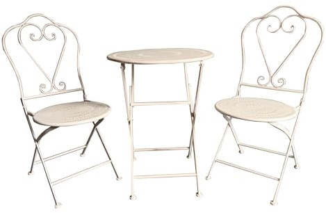 ASPECT French Style Metal Bistro Set,Cholet Bistro Set (Antique White)