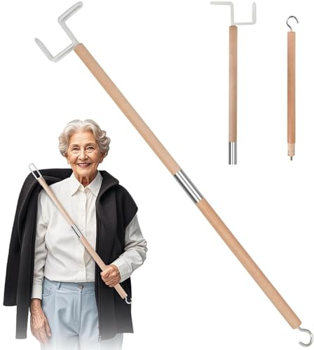27.2Dressing Stick,Long Handle Dressing Aid Stick for Elderly and Hip Surgery,Daily Dressing Aid for Pants, Shirts and Sock