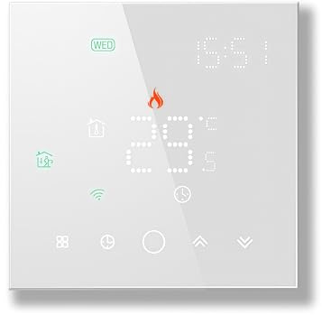 Caslant 003 Serie WI-FI Termostato - Termostato Programmabile Touch Screen per Riscaldamento Acqua/Elettrico/Caldaia - Controllo Remoto Tramite Cellulare Funziona con Alexa, Google Home, IFTTT