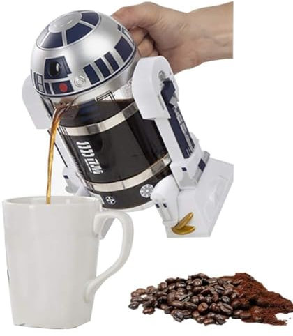 Personalizza ciò di cui hai bisogno 960 ml/32 oz Robot caffettiera francese - Macchina espresso portatile a pressione manuale con filtro in acciaio inossidabile, caffettiera da viaggio 3 in 1 per