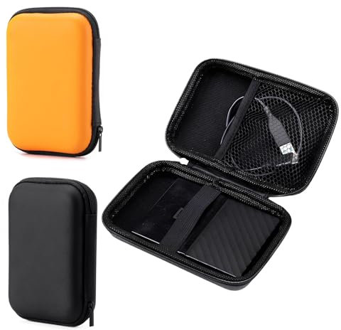 2Pcs Fundas EVA Funda Disco Duro Externo para HDD 2.5 | Impermeable, Antigolpes con Forro Suave y Portátil