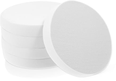 5 spugne piatte per fondotinta, colore bianco, per fondotinta, spugnette rotonde per trucco professionale