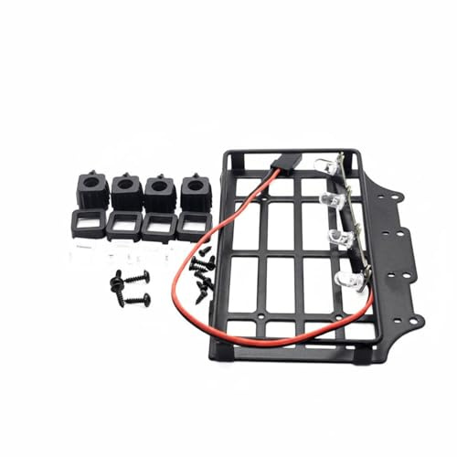 KiBcsLic Led Roof Rack Metal Construction RC Roof Carrier Rack Realistic Design for MN82 Model Car Fans, Roof Rack With Square Lights