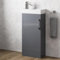 AURORA® 400mm Freestanding Vanity Unit Furniture, Wash Basin Bathroom Sink, Soft Close Door, Storage Cabinet, Reversible, Grey Gloss