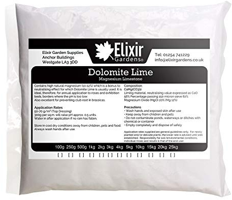 Elixir Gardens Garden Lime Powder Soil Conditioner Limestone Dolodust Various Sizes 500g-25kg | 20kg Bag | Treats upto 400sqm