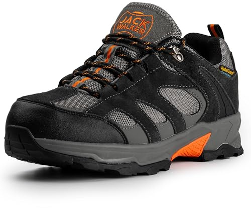 Jack Walker Herrars Promenad Ultra Lättviktiga Vent Låga Vandring Klättring Vattentäta Trainers JW010 Grå (42 EU)