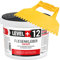 Adesivo per piastrelle, 5 kg, pronto + spatola dentata in plastica, malta flessibile, bianco, set RM12 KW
